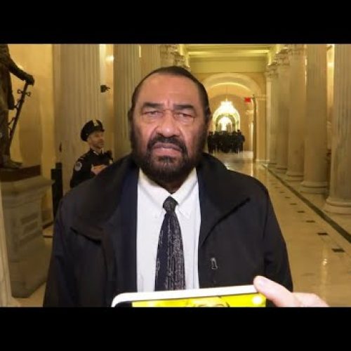 Rep. Al Green speaks after being escorted out of Trump’s spe…